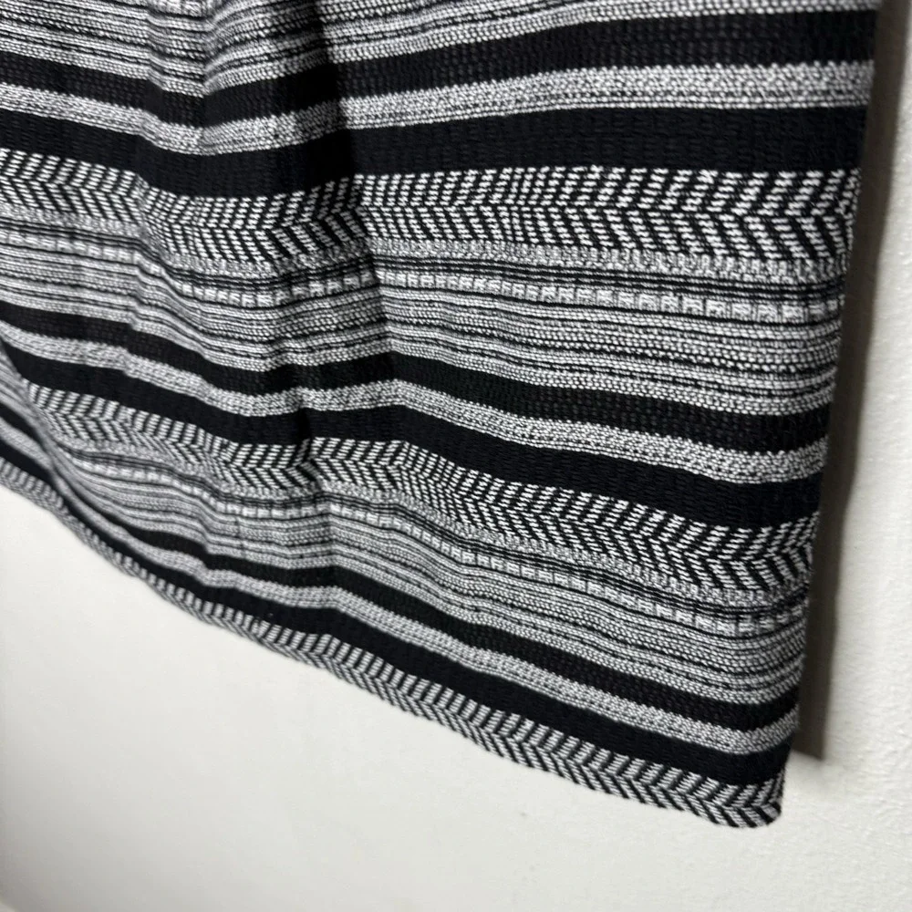 New J. Crew Tweed Faux Wrap Mini Skirt Black White Lined Women's‎ Size 10